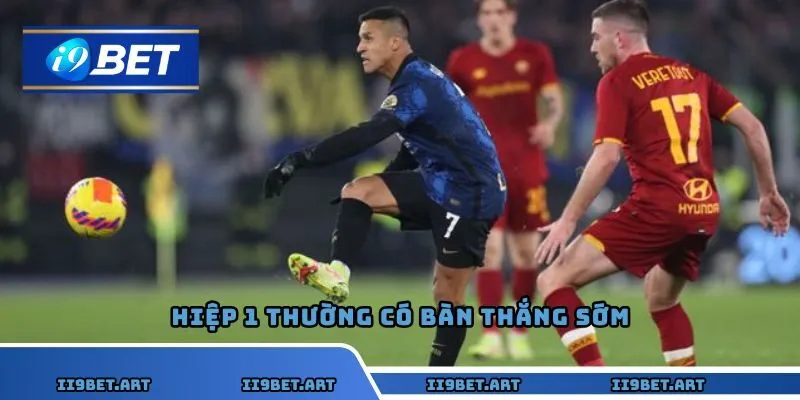 Hiệp 1 thường có bàn thắng sớm trong các trận AS Roma vs AC Milan