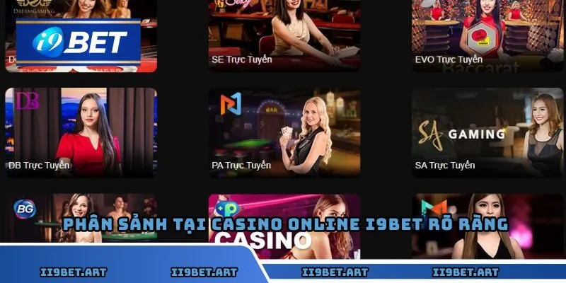 Phân sảnh tại Casino online I9BET rõ ràng giúp dễ dàng chọn cấp độ phù hợp